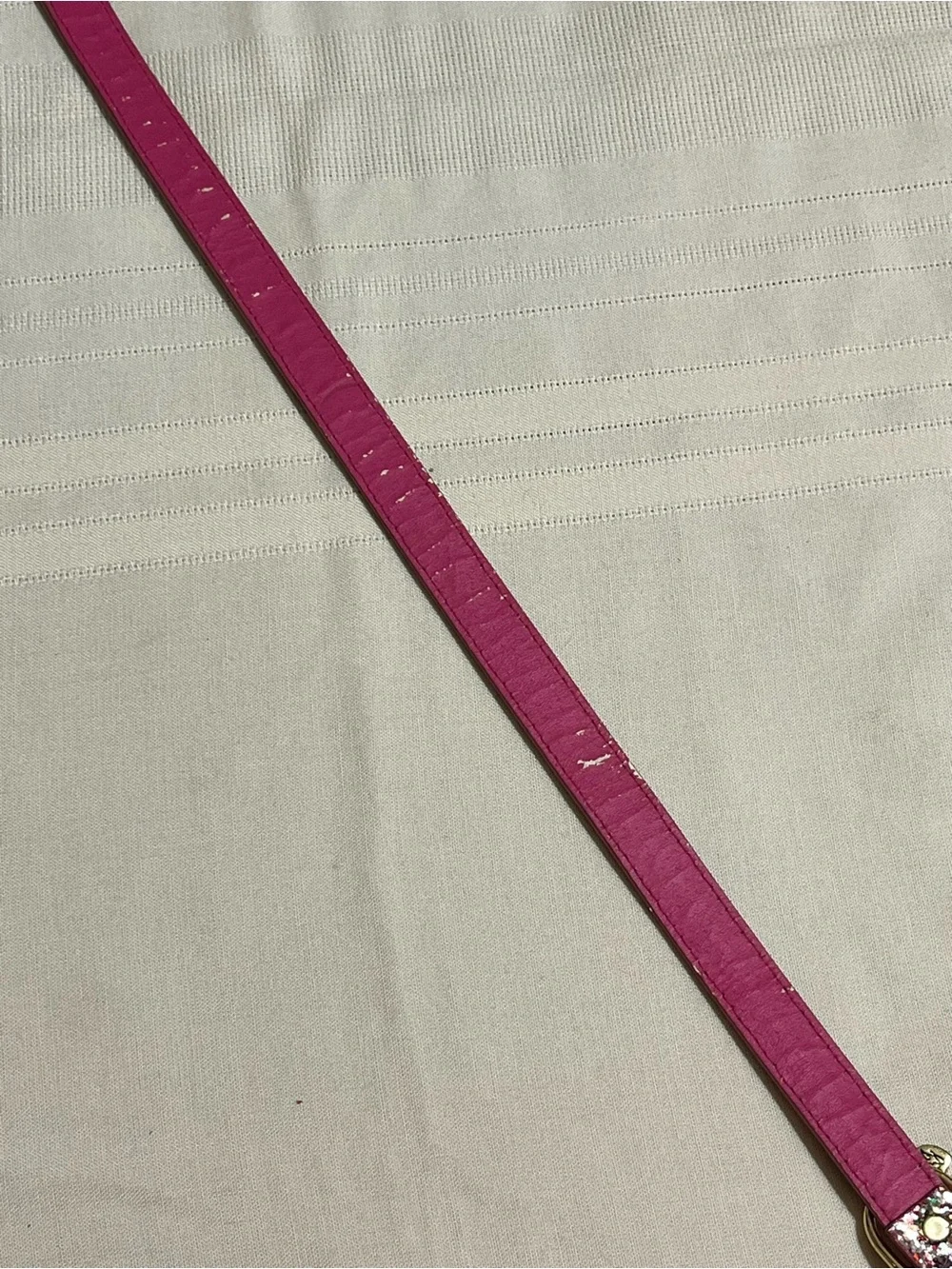 Betsey Johnson Pink Glitter Dog Leash with Gold Hardware